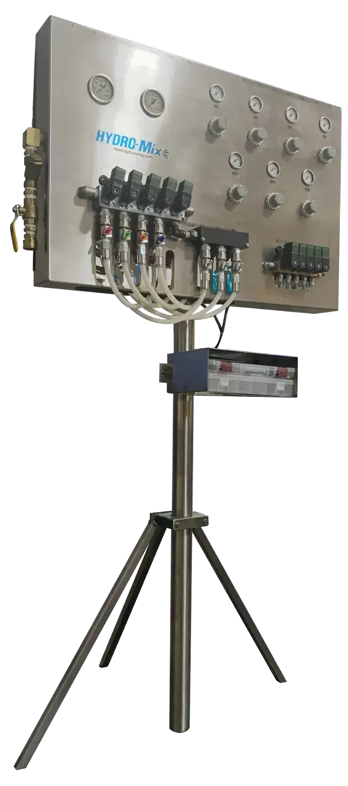 Full Hydro-Mix chemical dispensing system with multiple foaming application injectors
